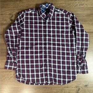 Tailorbyrd Collection Men’s Long Sleeve Button Down Plaid Shirt Large